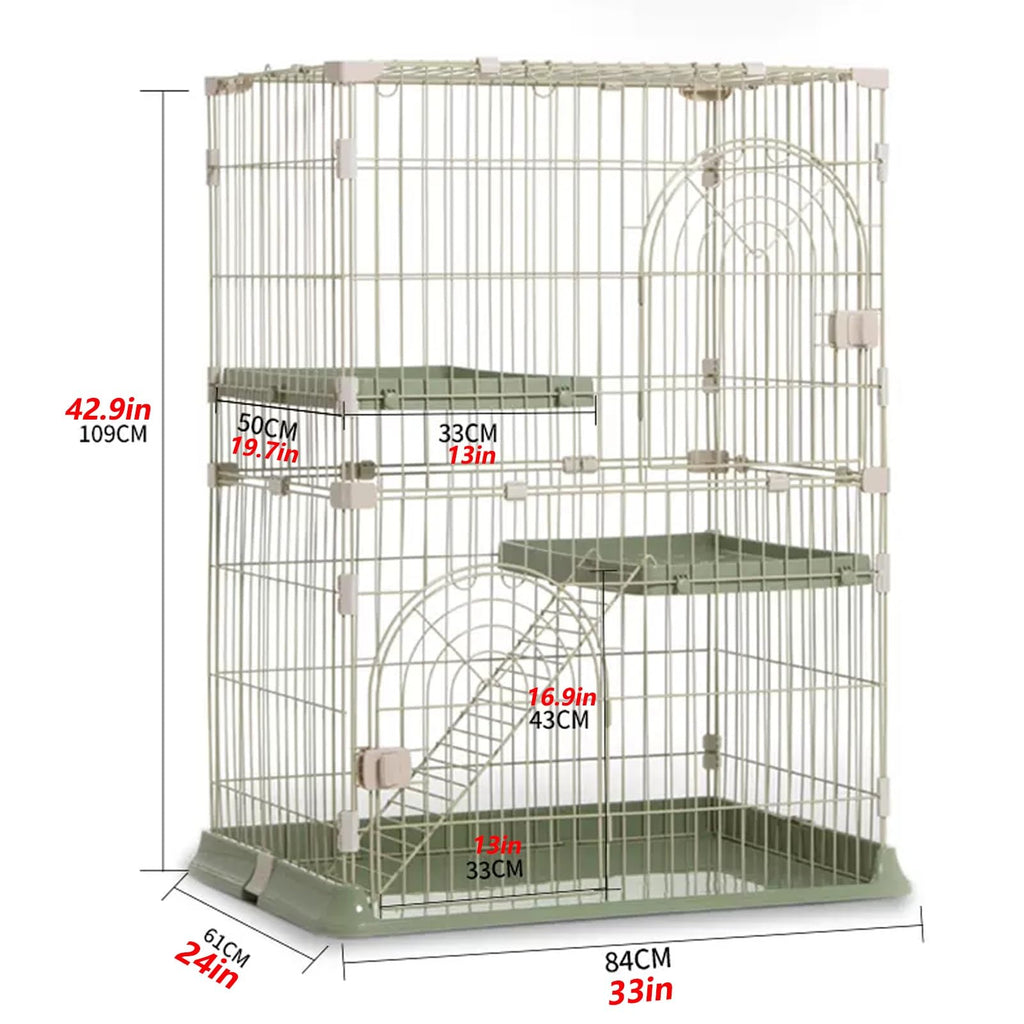 3/4-Tier Cat Cage Playpen with Hammock F4330