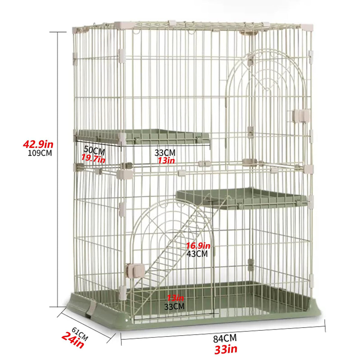 3/4-Tier Cat Cage Playpen with Hammock F4330