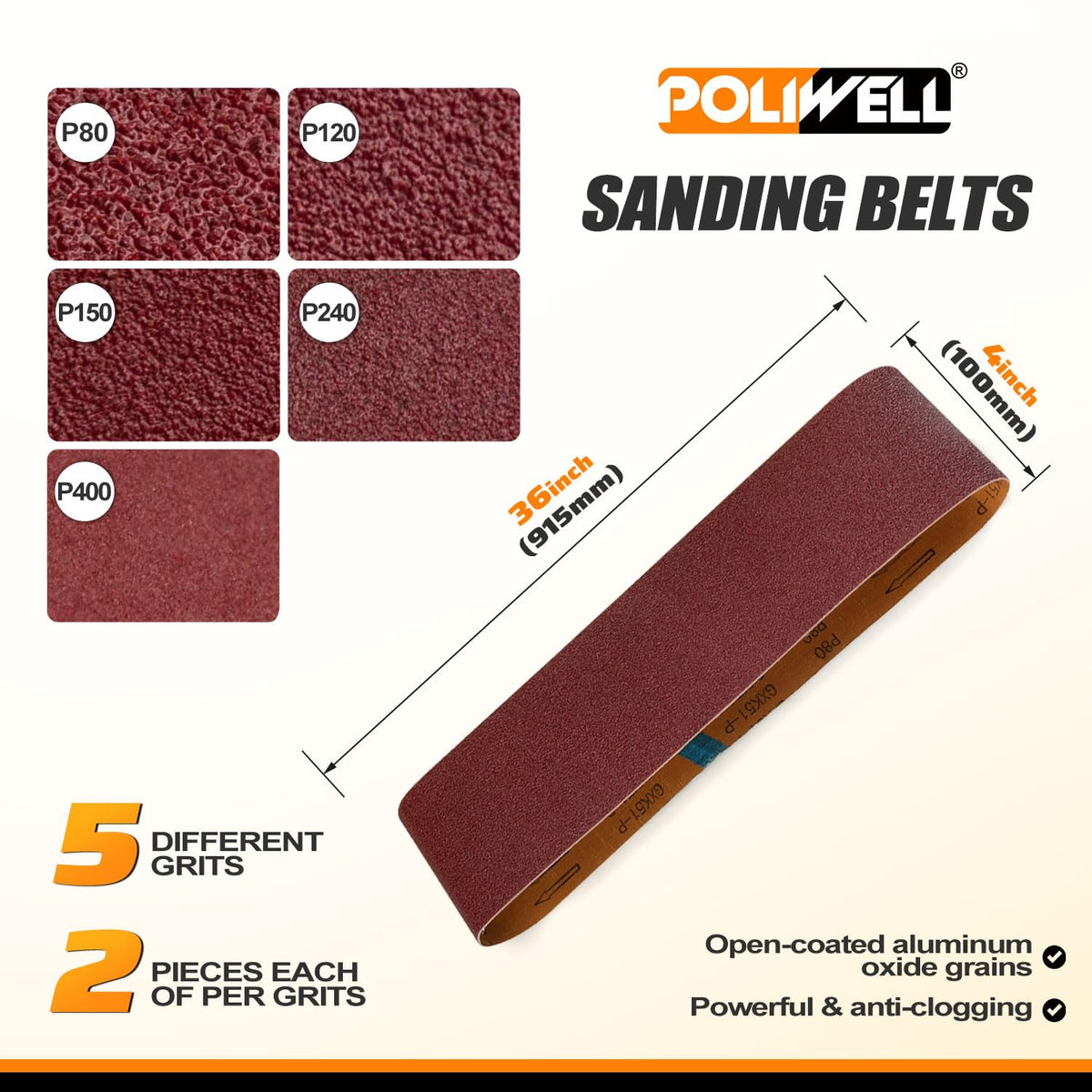 4x36 Inch Sanding Belts 31Pack X3459