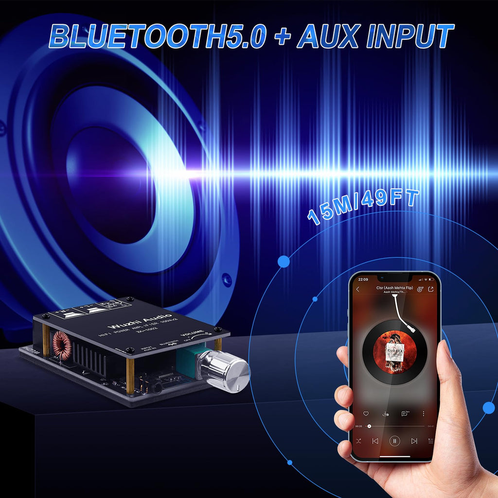 Bluetooth 5.0 Audio Amplifier Board 100W x 2 2.0 Channel Mini Amp X9077