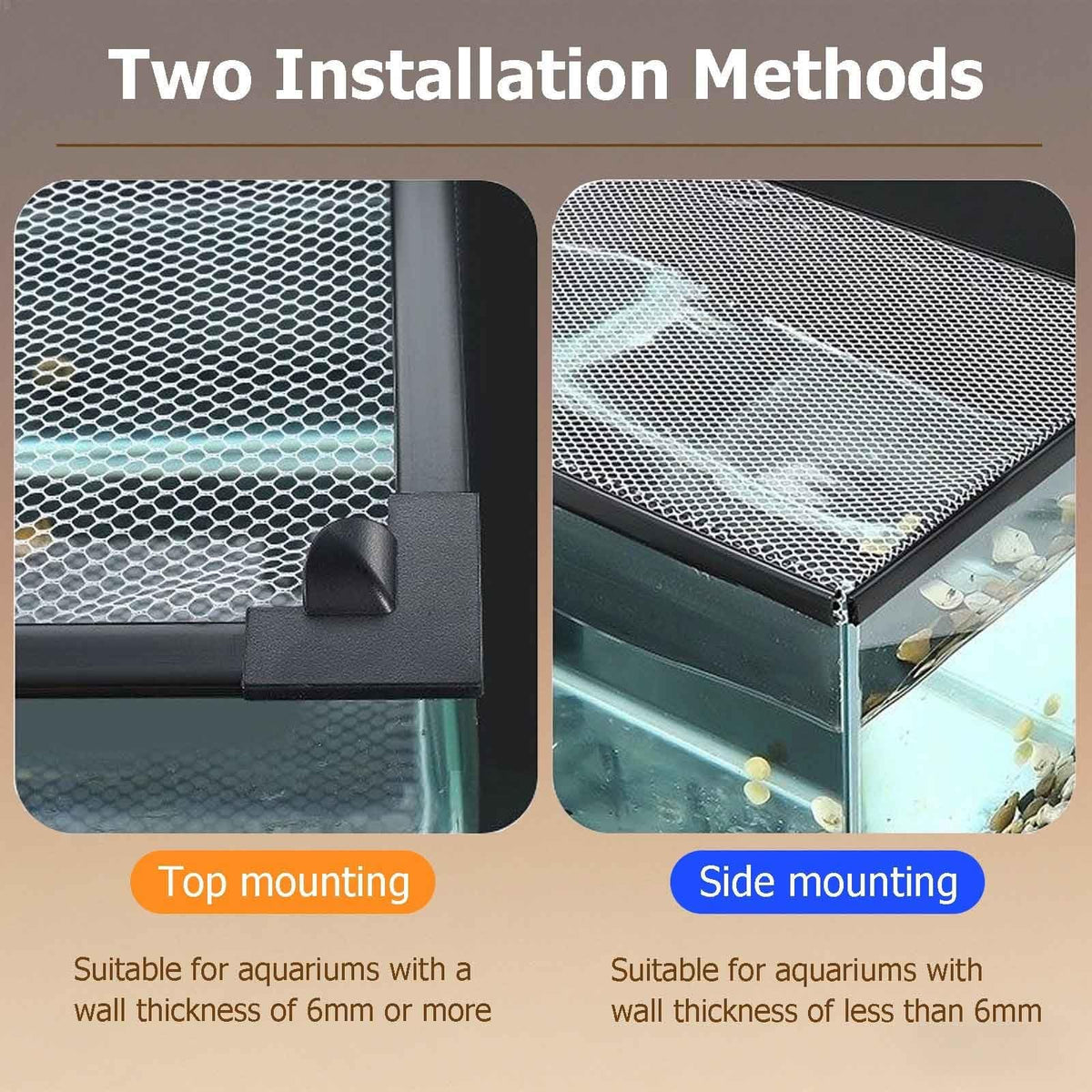 Aquarium Lid, Anti Jumping Fish Tank Lid, Magnetic Mesh Screen Netting M713383