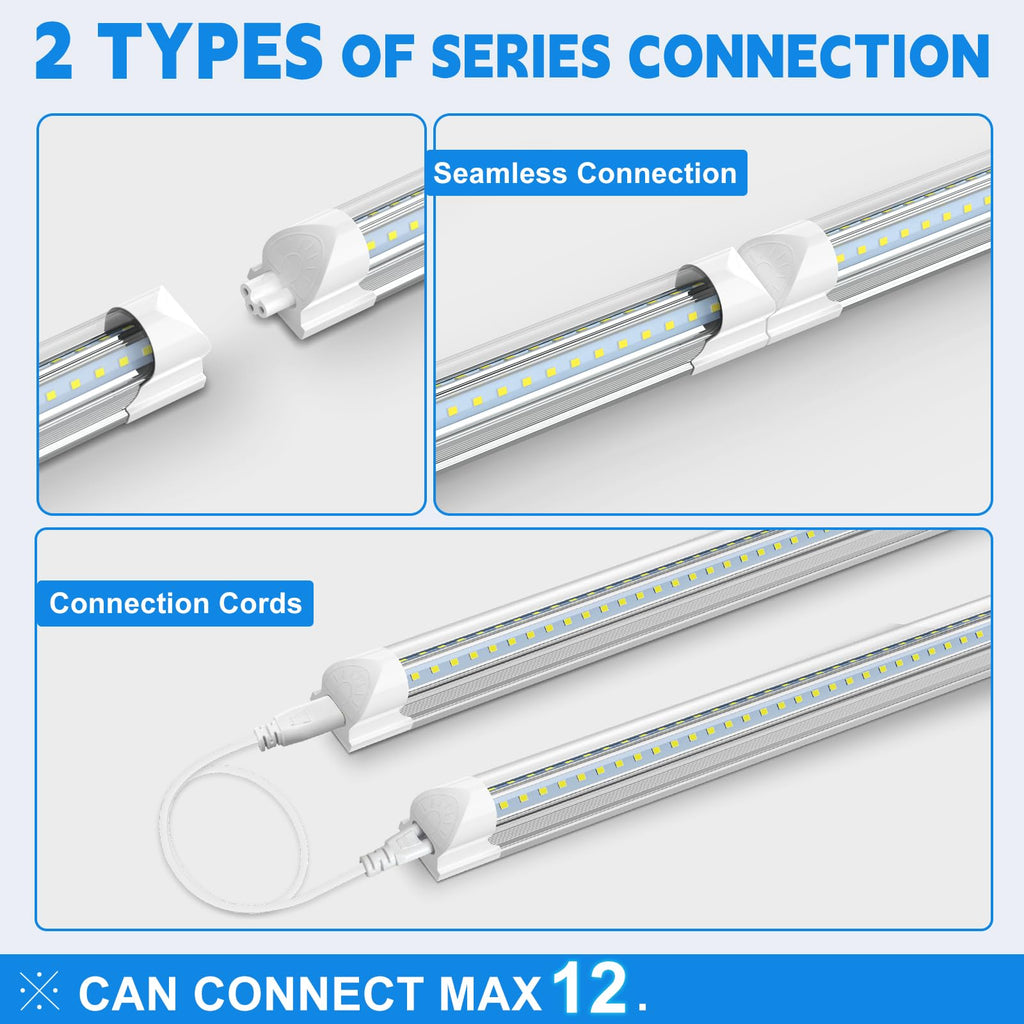 2FT 22W 3300LM 6000K Cool White Linkable LED Shop Lights Q9334