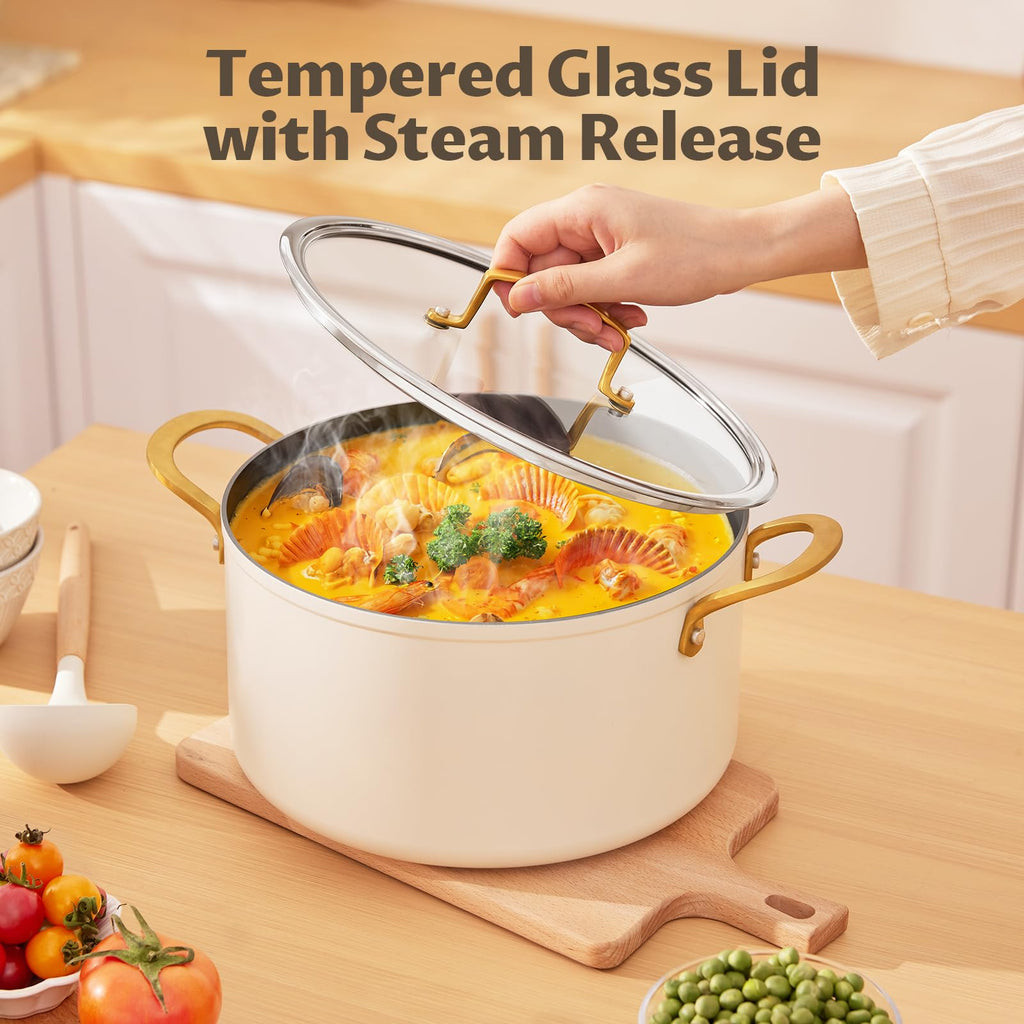 12QT Ceramic Nonstick Stock Pot with Lid A13798