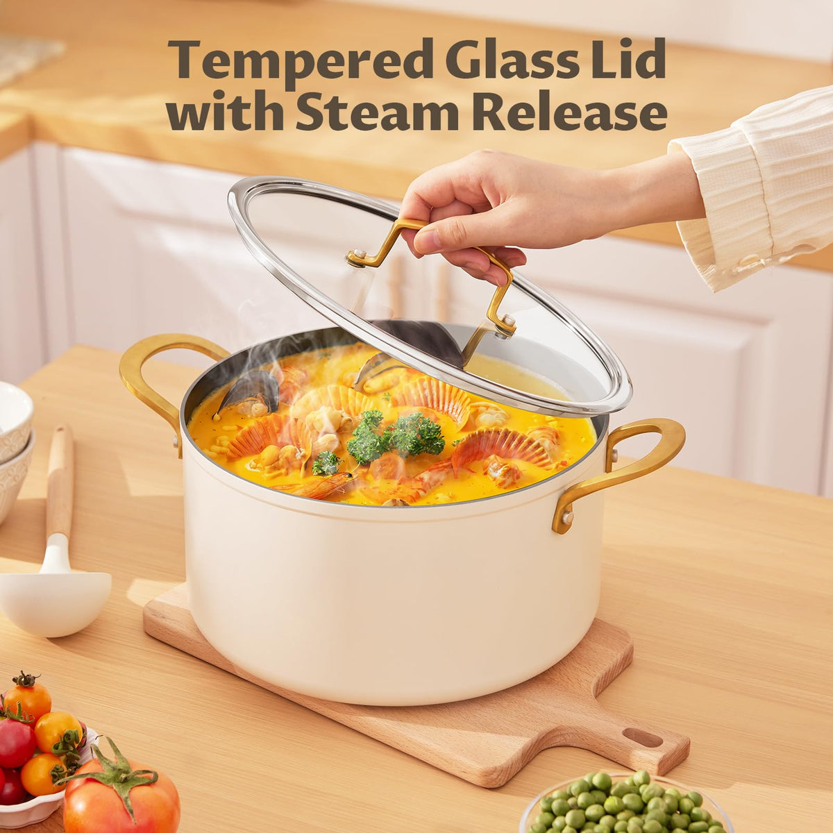 12QT Ceramic Nonstick Stock Pot with Lid A13798