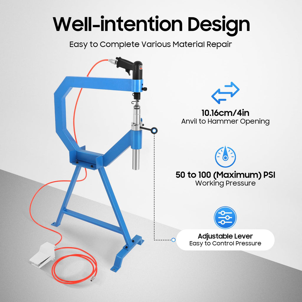 Pneumatic Planishing Hammer Metal Shrinker Stretcher with Stand & Pedal Z4984