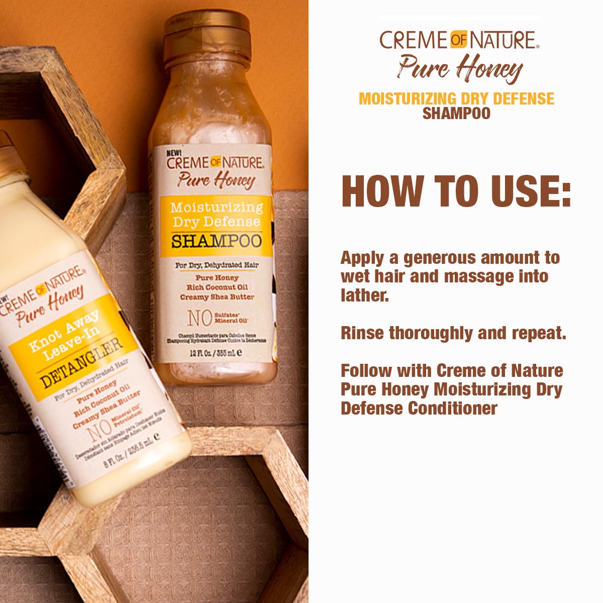 Honey Coconut Oil Shea Butter Shampoo and Leave In Detangler G849125