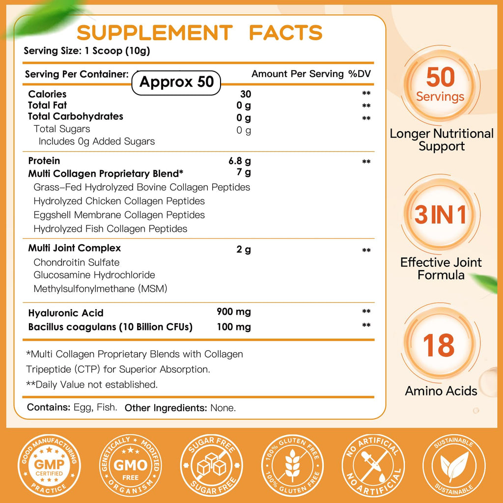 Multi Collagen Peptides Powder 50 Servings X649
