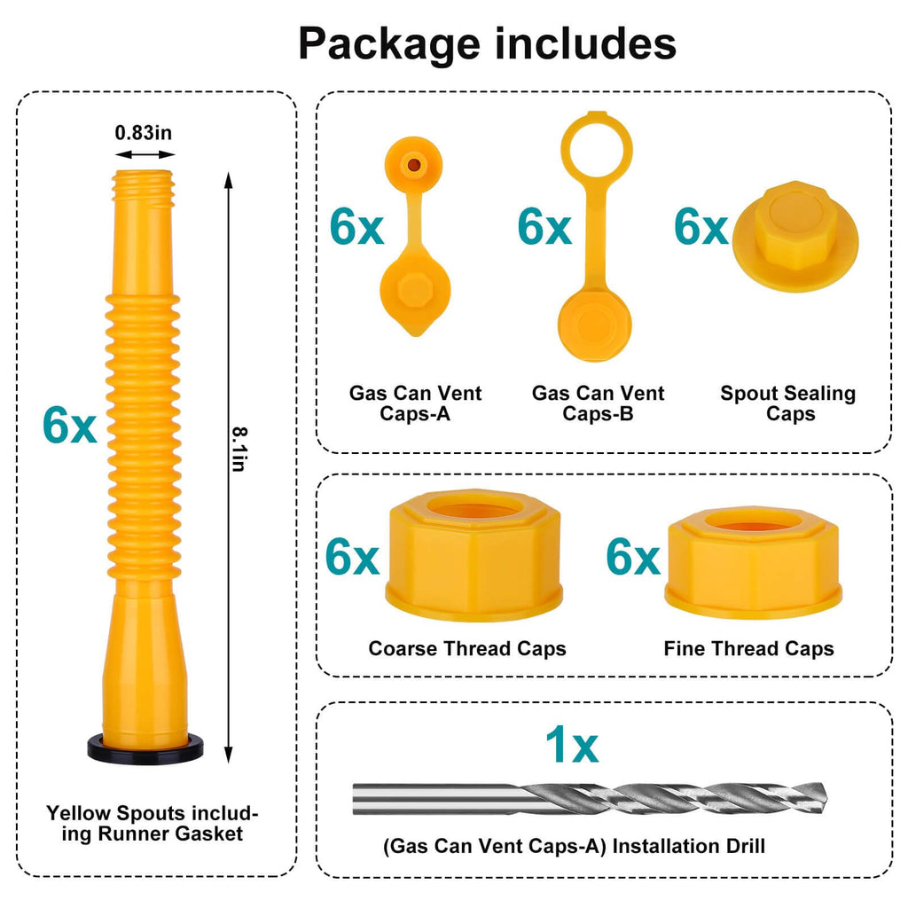 Gas Can Spout Replacement with 37 Accessories Q29371