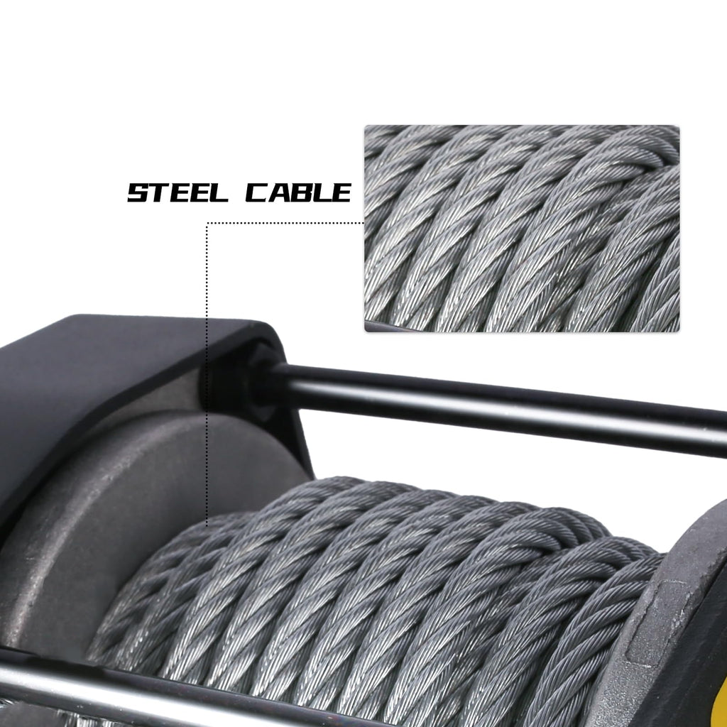 3000 lb 12V DC Electric Winch with Wireless Remote and Corded Control C26868