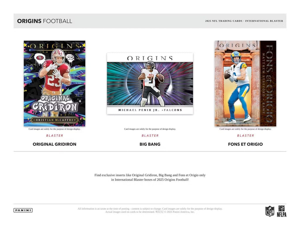 2025 Panini Origins Football International 6-Pack Blaster Trading Card Box A474