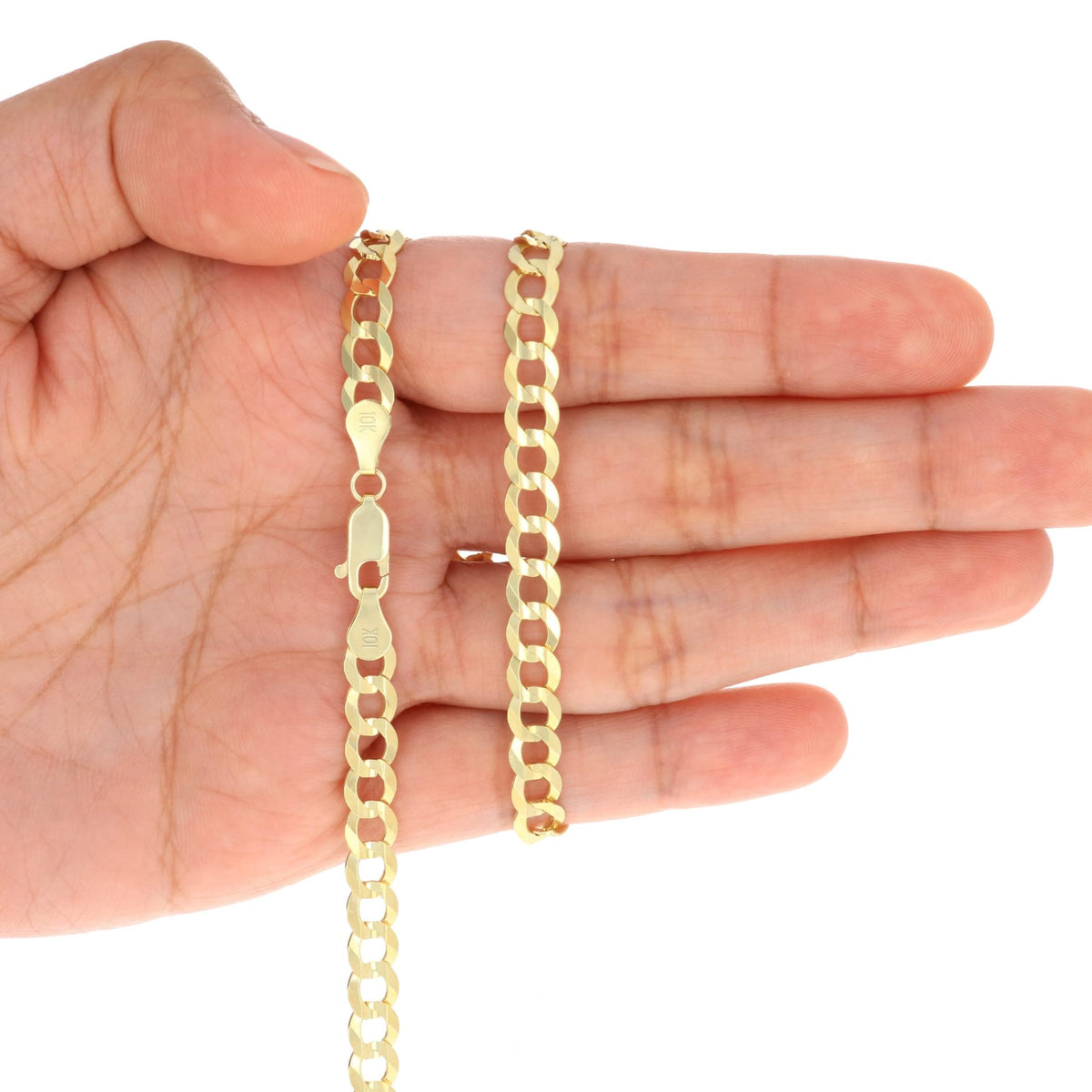 10k Yellow Gold Cuban Curb Link Chain Necklace O478