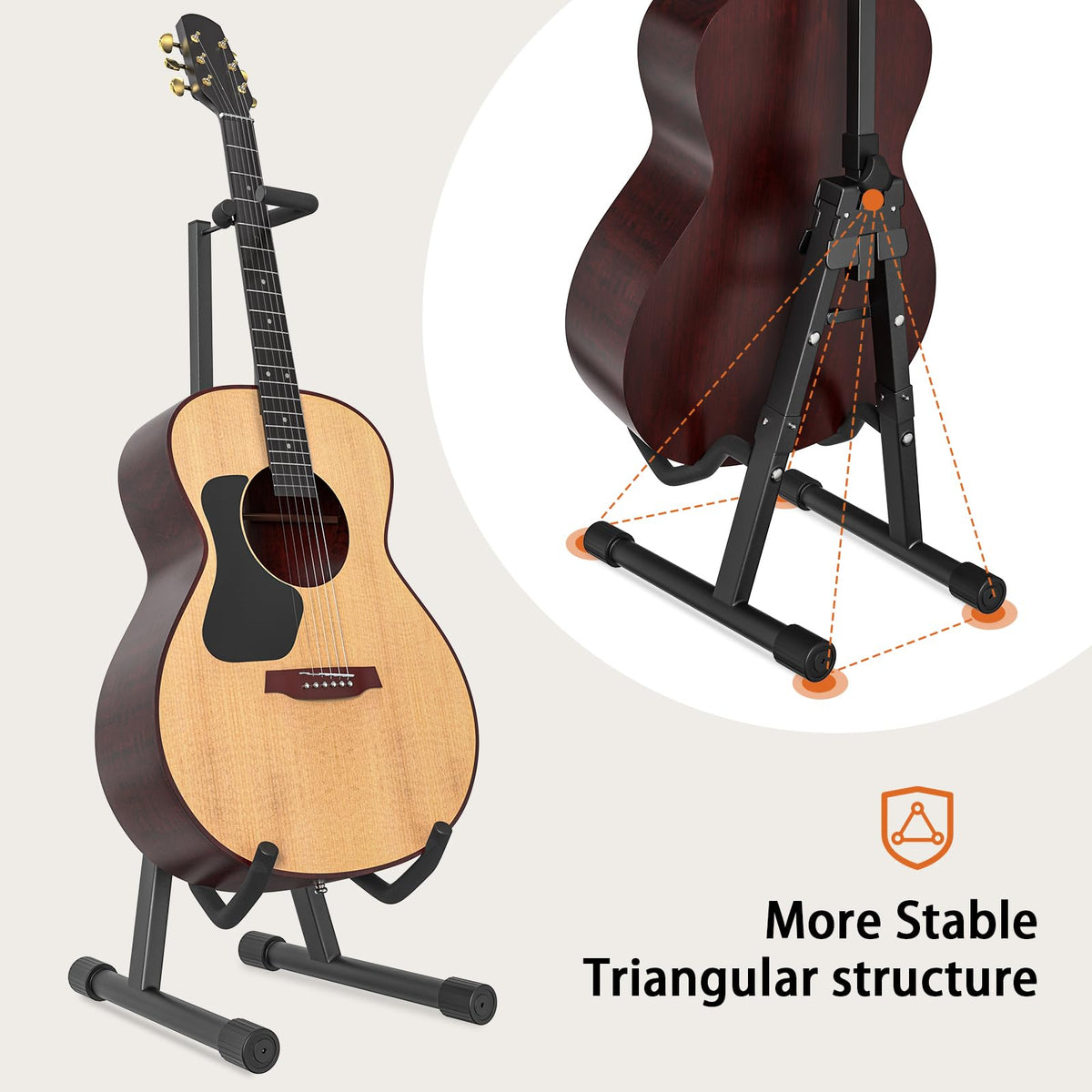 Adjustable Folding Guitar Stand with Neck Holder Z3046
