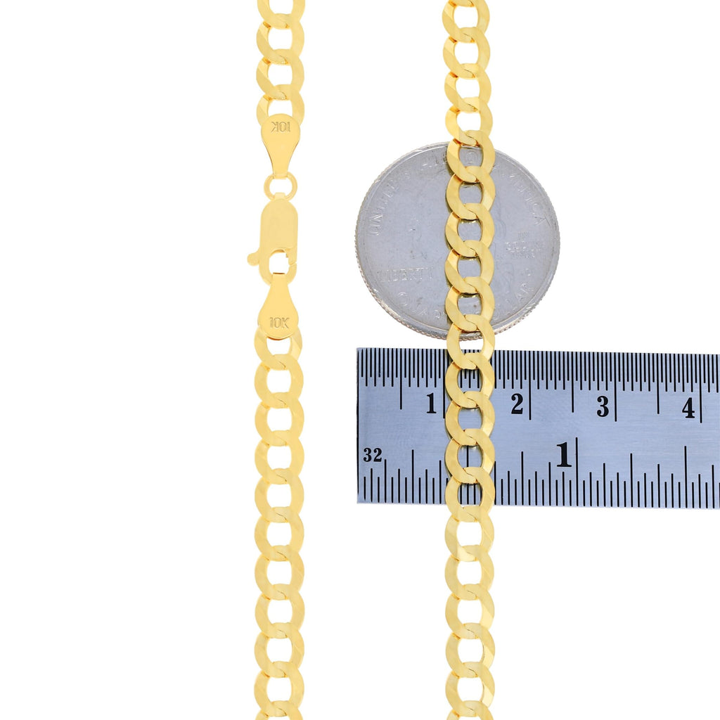10k Yellow Gold Cuban Curb Link Chain Necklace O478
