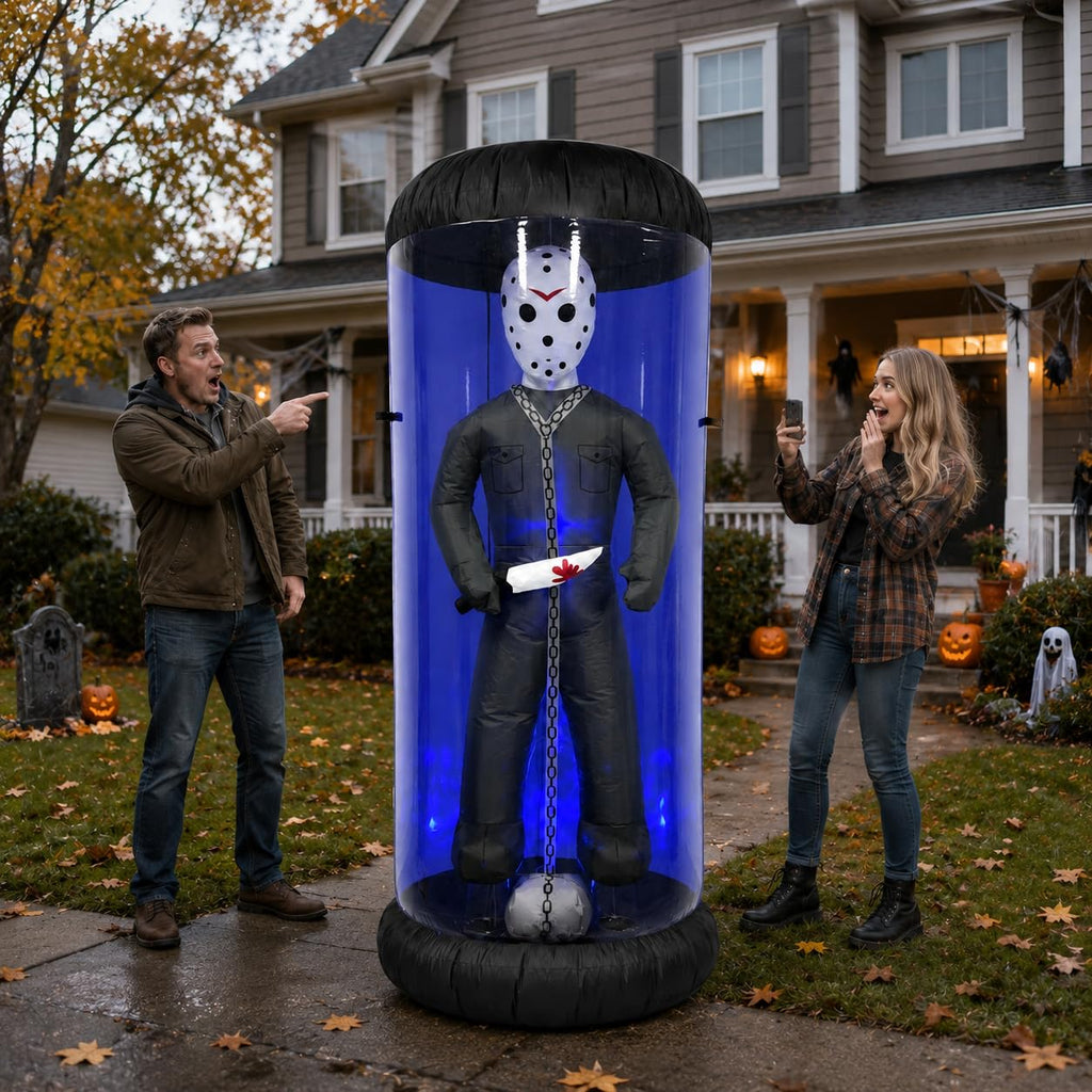7.6FT Halloween Inflatable Outdoor Decoration with Blue LED Lights Z230