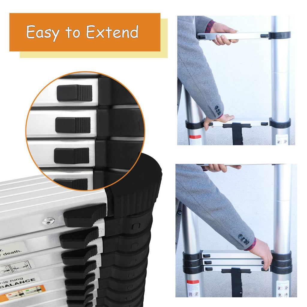 20.3ft Aluminum Telescoping Ladder with Hooks G70624