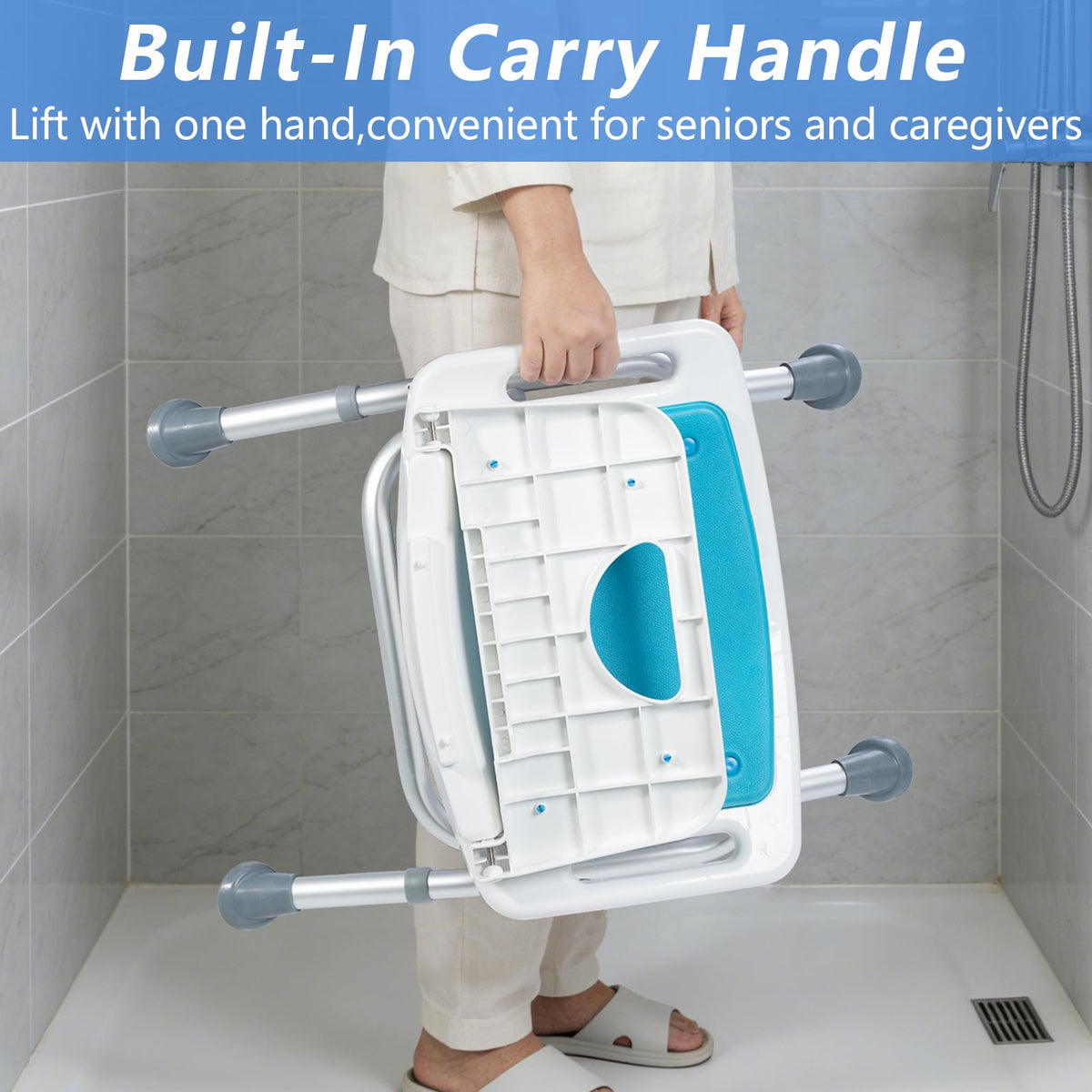 Folding Shower Chair with EVA Padded Seat U40436
