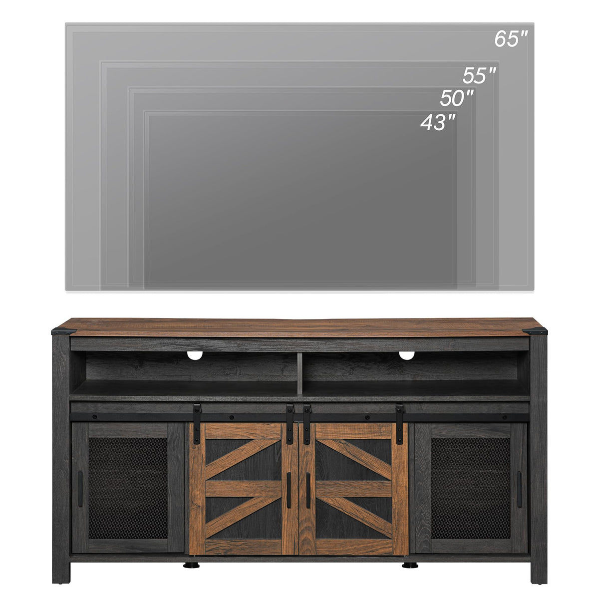 Dark Walnut Black Entertainment Center M91285