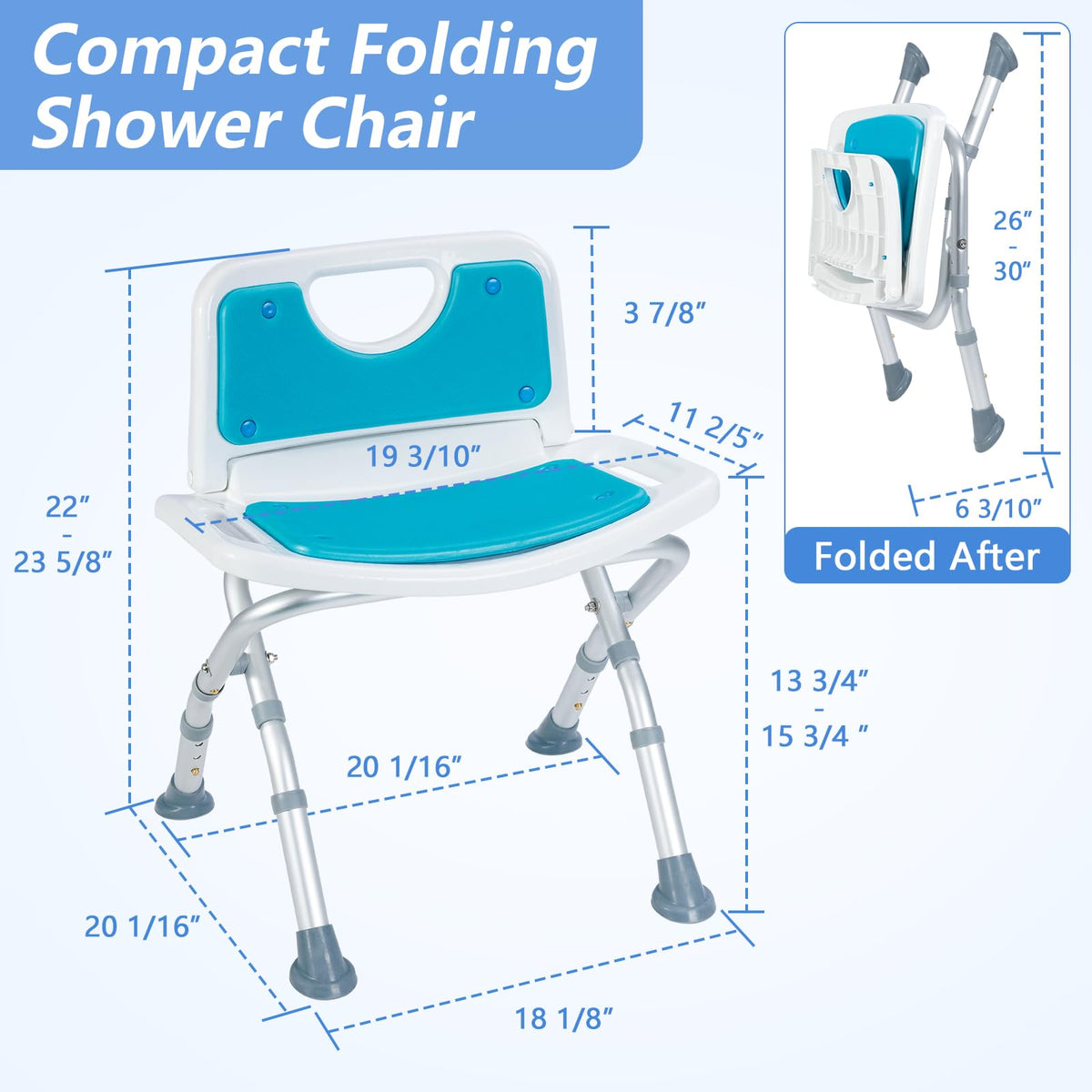 Folding Shower Chair with EVA Padded Seat U40436