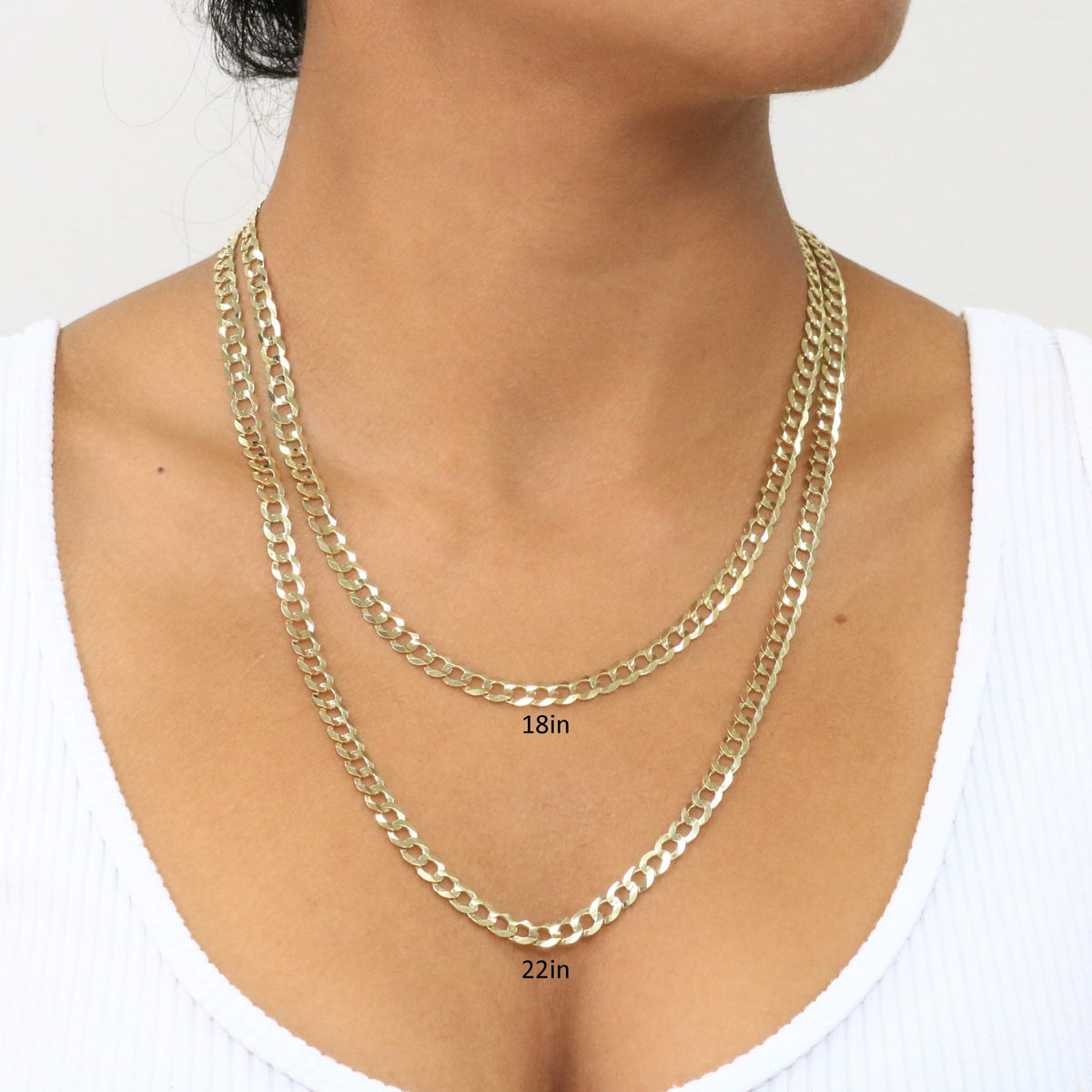 10k Yellow Gold Cuban Curb Link Chain Necklace O478