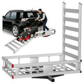 500LBS Heavy-Duty Aluminum Hitch Cargo Carrier with Ramp F203381