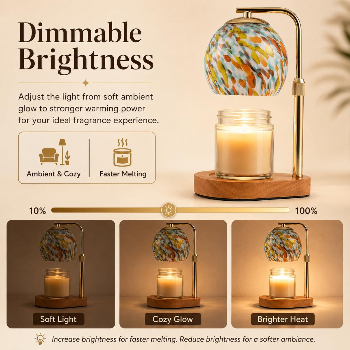 Candle Warmer Lamp with Timer and Dimmable Brightness E5912