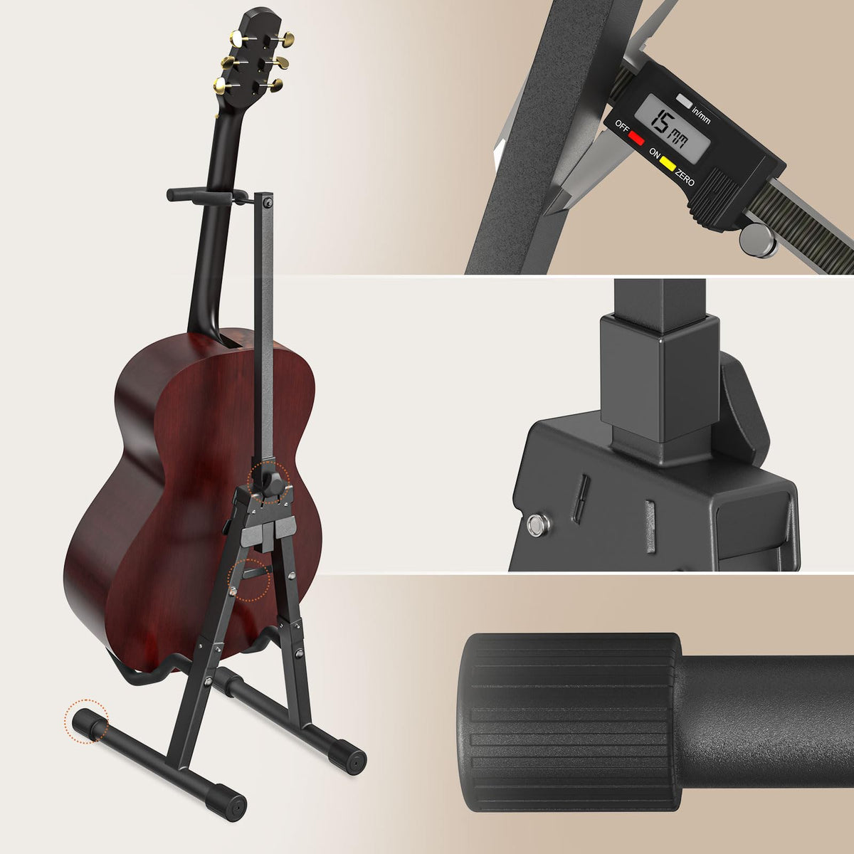 Adjustable Folding Guitar Stand with Neck Holder Z3046