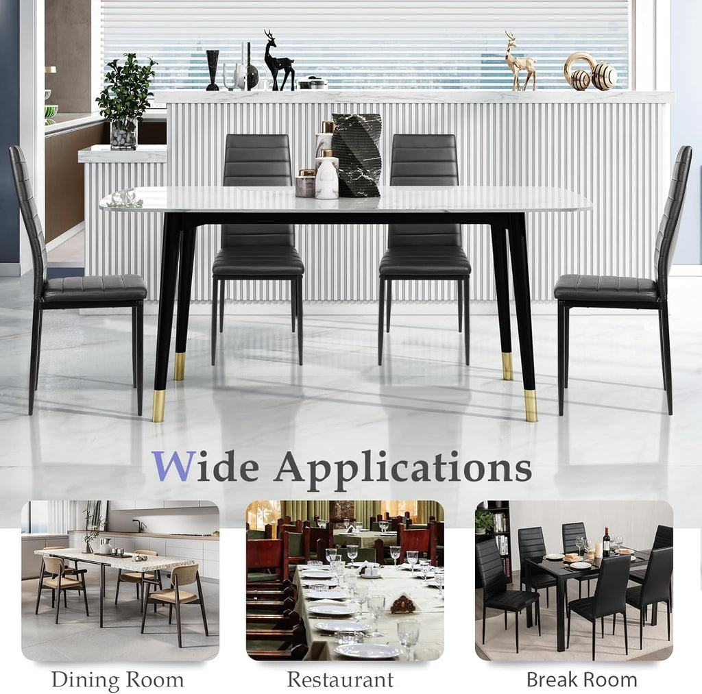 Black Faux Leather Dining Chairs Set of 4 J234202