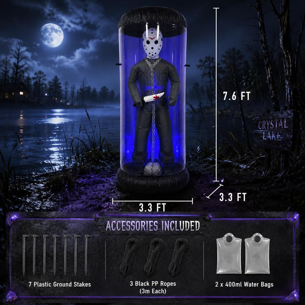7.6FT Halloween Inflatable Outdoor Decoration with Blue LED Lights Z230