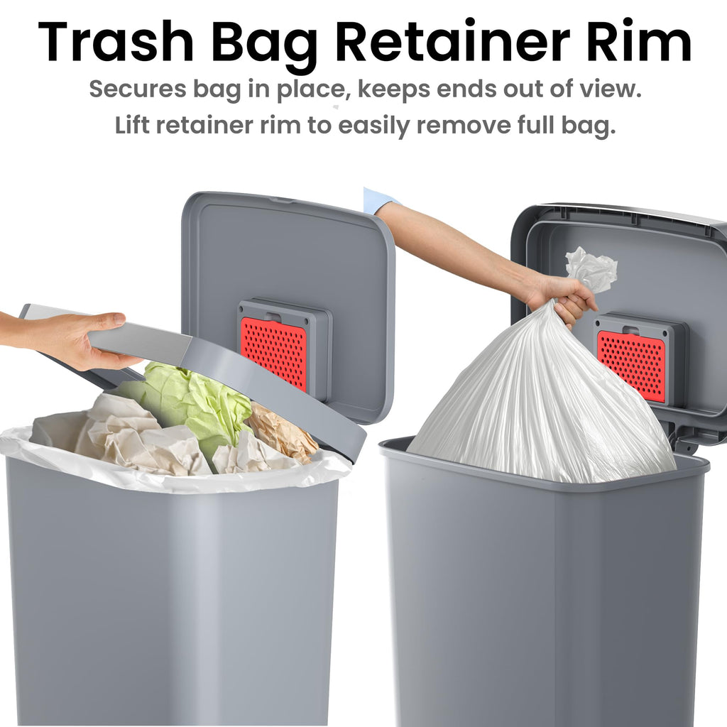 50 Liter / 13.2 Gallon SoftStep Kitchen Trash Can with Odor Filter Q7382