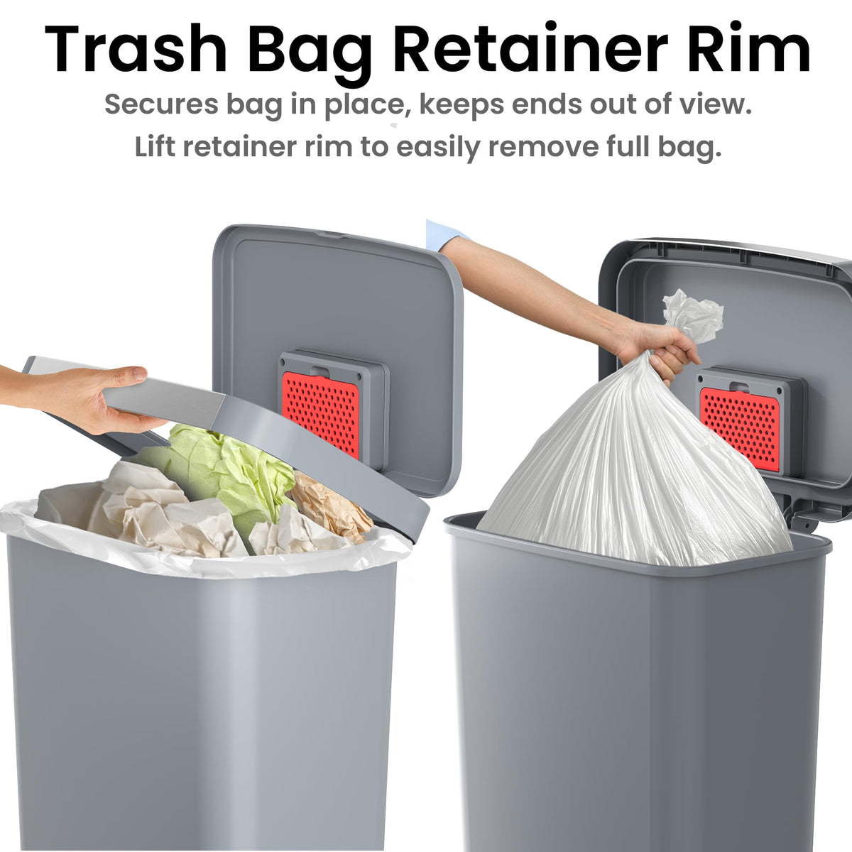 50 Liter / 13.2 Gallon SoftStep Kitchen Trash Can with Odor Filter Q7382