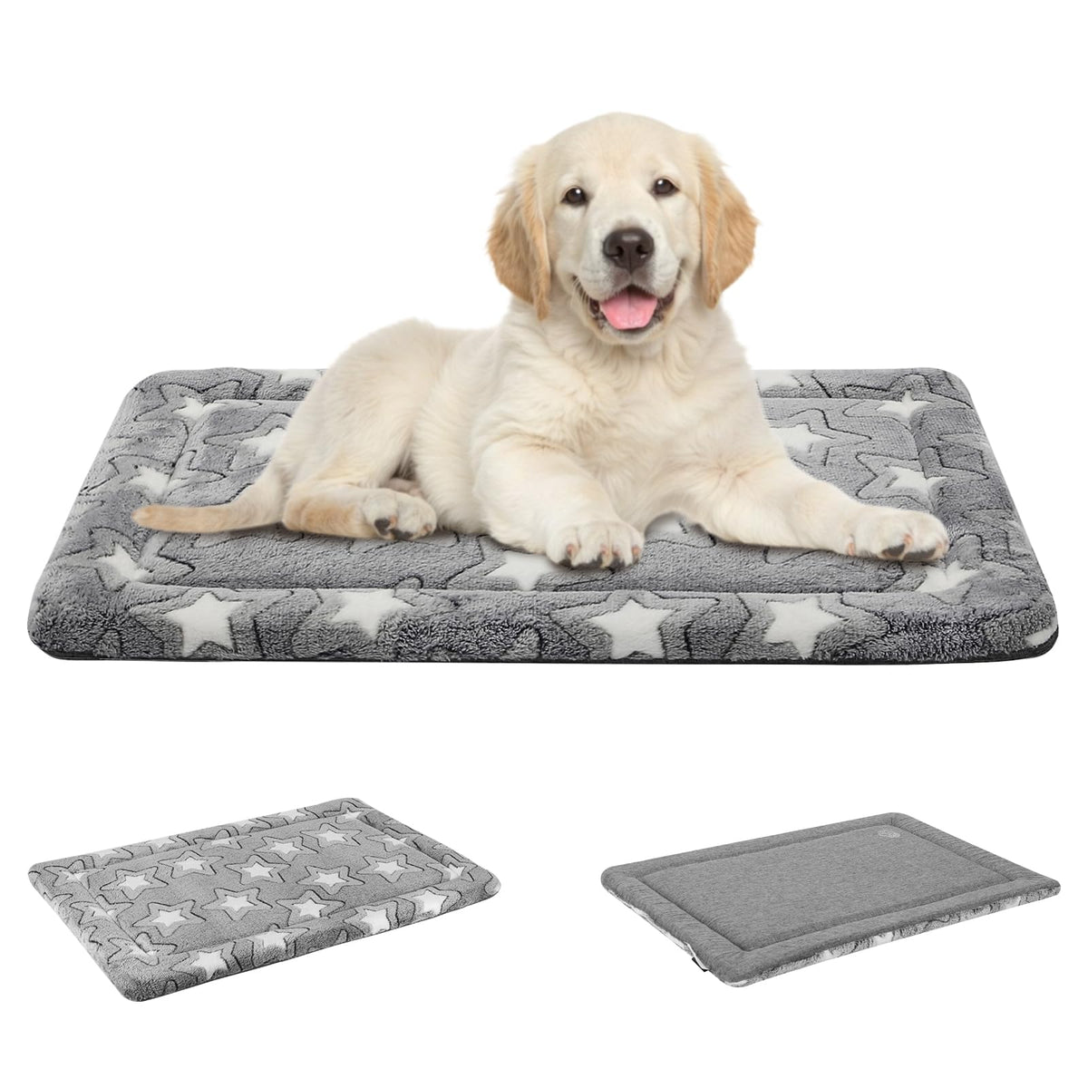 30"x20" Star Pattern Grey Dog Crate Pad S177