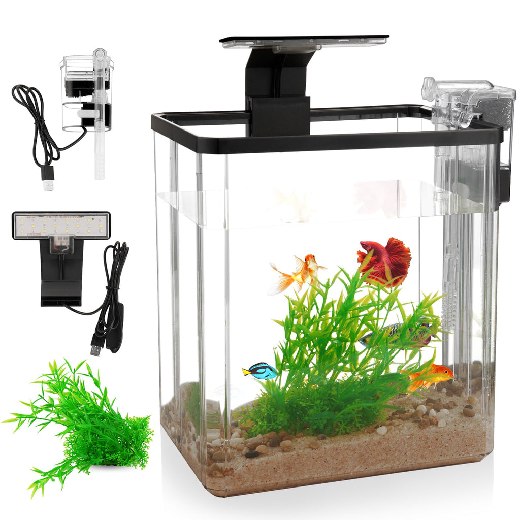 1.5 Gallon Aquarium Starter Kit with Filteration Lighting G787