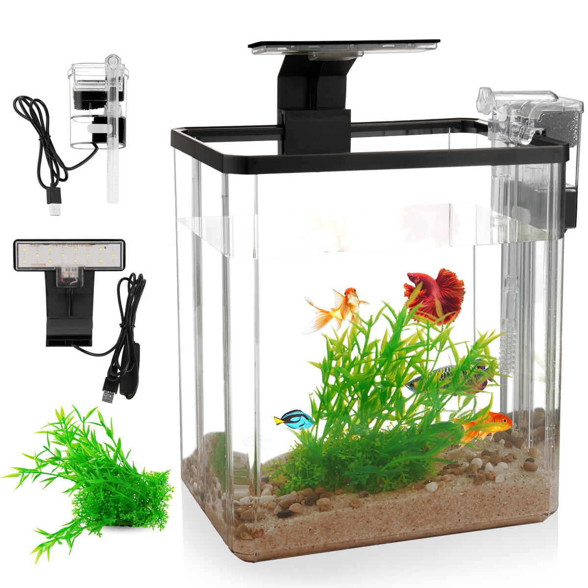 1.5 Gallon Aquarium Starter Kit with Filteration Lighting G787