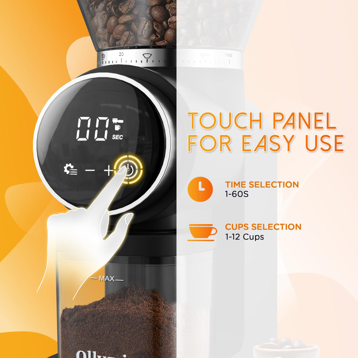 Conical Burr Electric Coffee Grinder with 30 Settings Z640