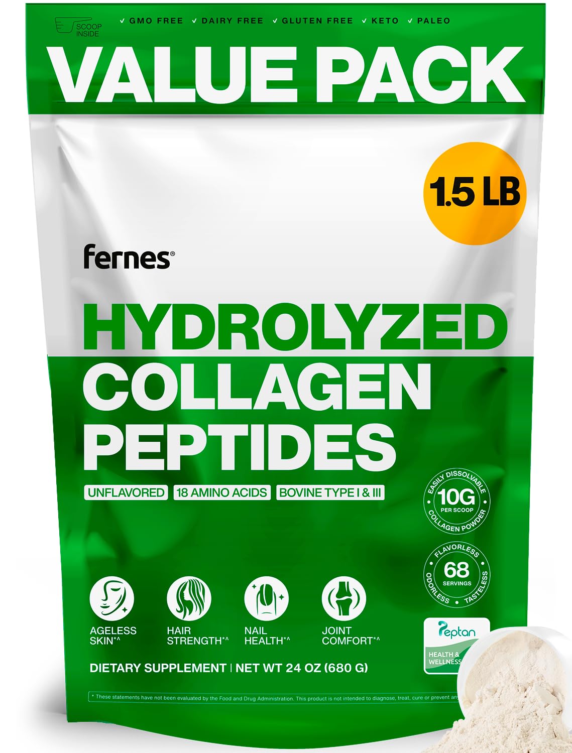 Collagen Peptides Type I & III Hydrolyzed Protein L604