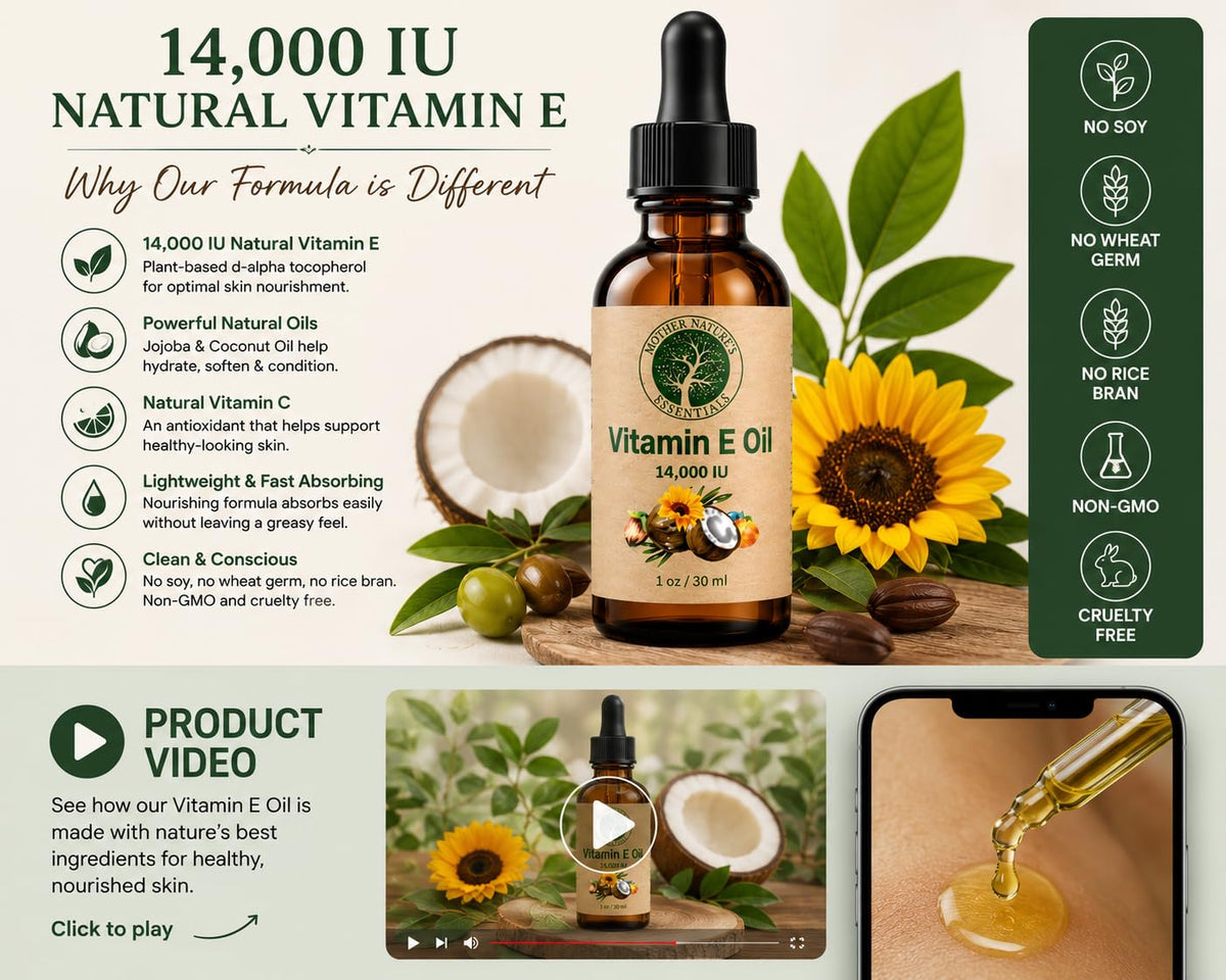 Vitamin E Oil with Jojoba & Coconut Oils + Vitamin C, 1 oz (2-Pack) V41805