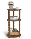 3 Tier Round Side Table with Spindle Wood Legs X92726