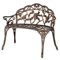 38.5" Metal Rose Bench for 2 Person Seat M571