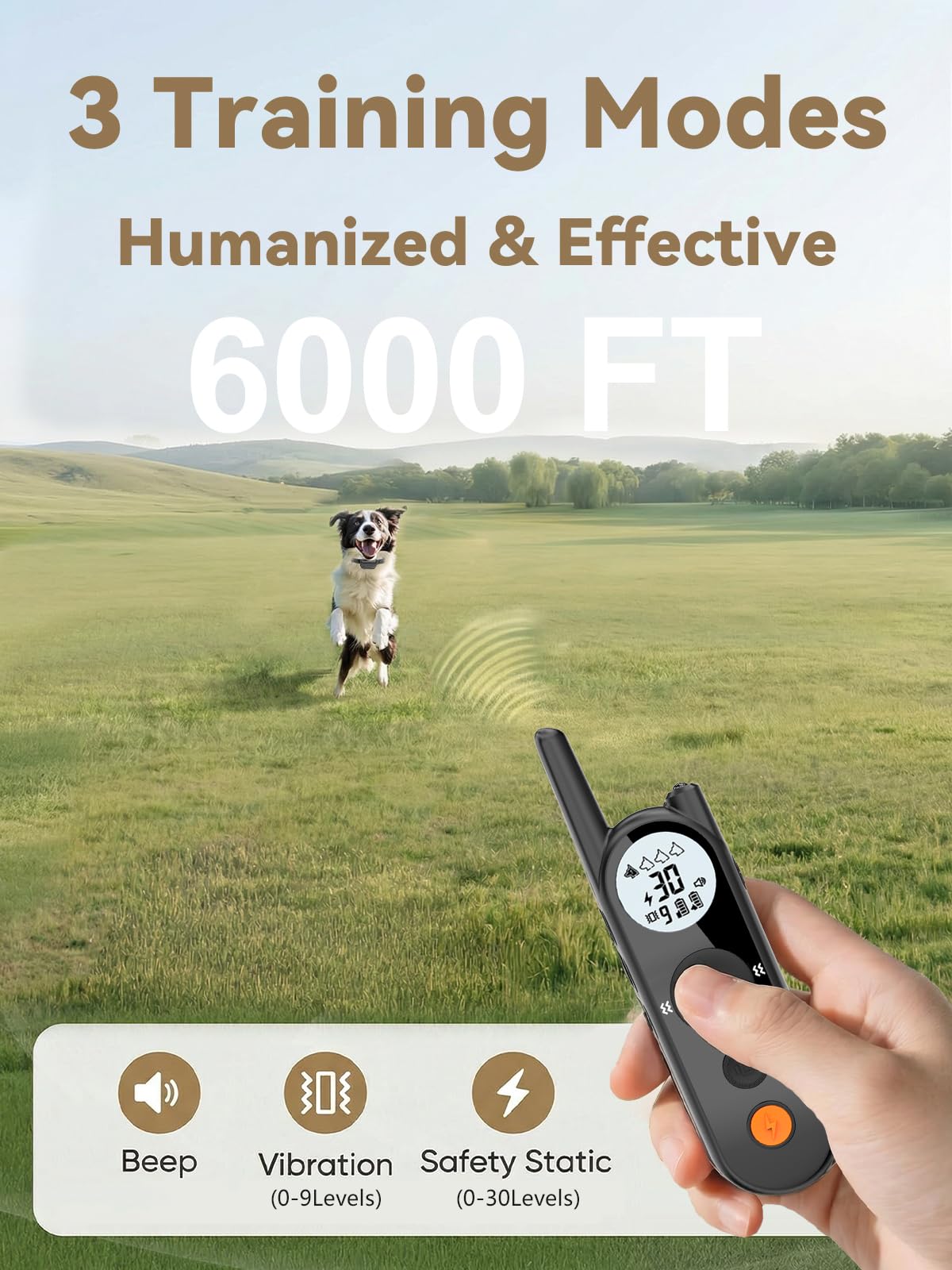 Wireless Dog Fence Up to 3500ft Waterproof Rechargeable Pet Containment System N6404