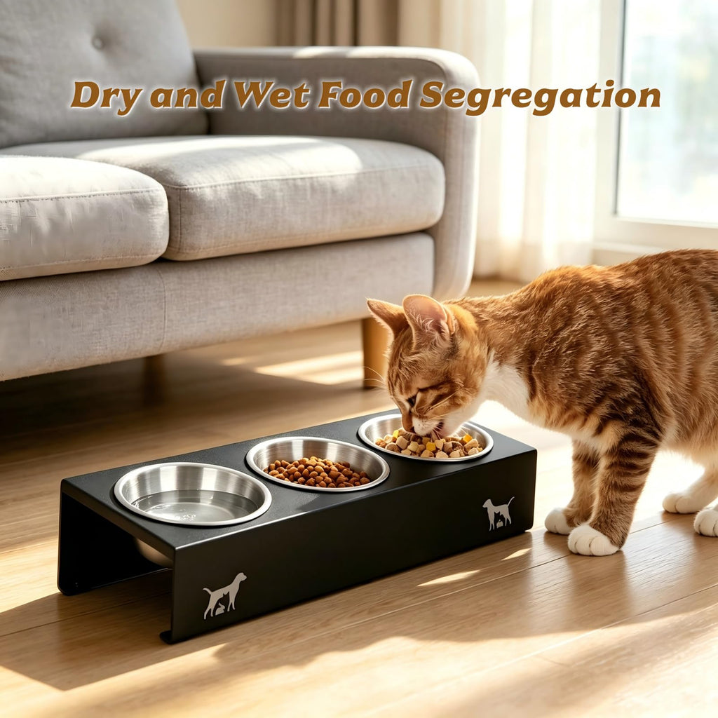 15° Tilted Stainless Steel Cat Bowls 3 Pack D727