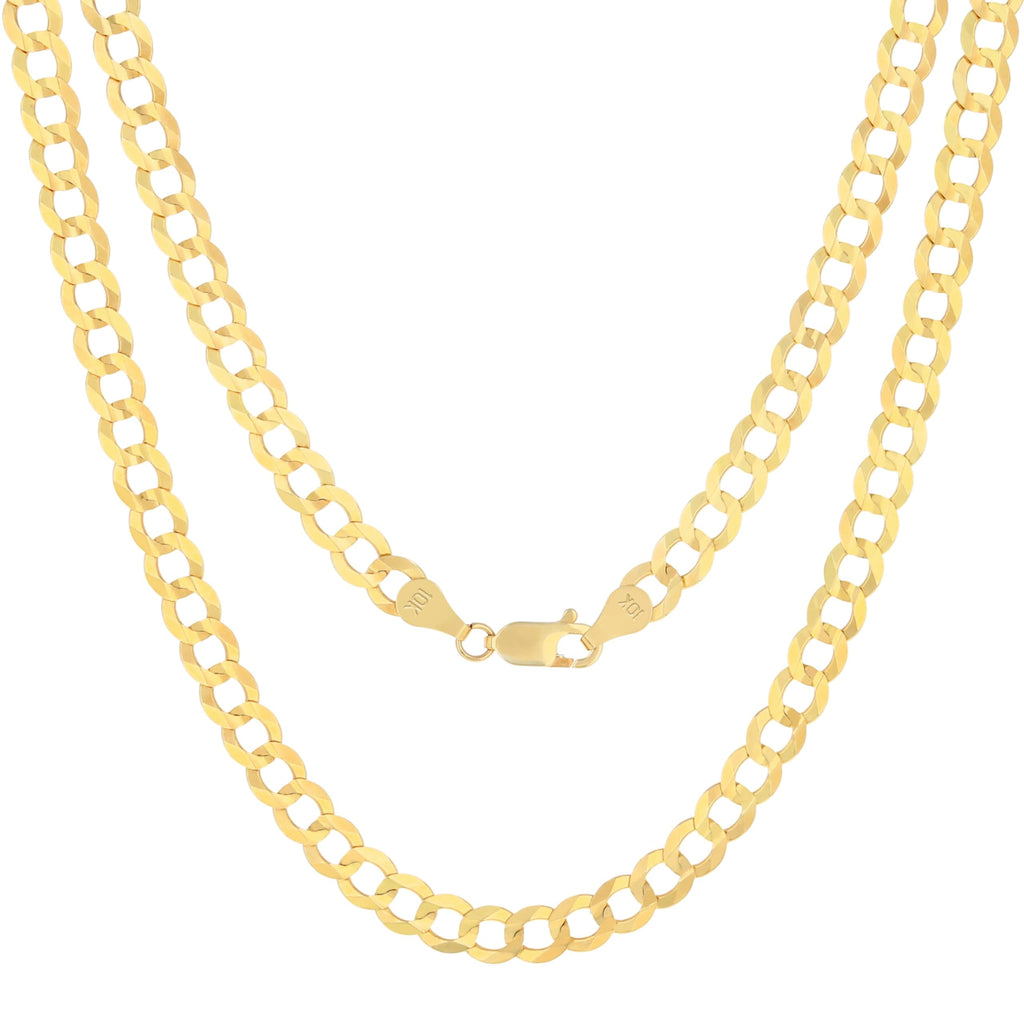10k Yellow Gold Cuban Curb Link Chain Necklace O478