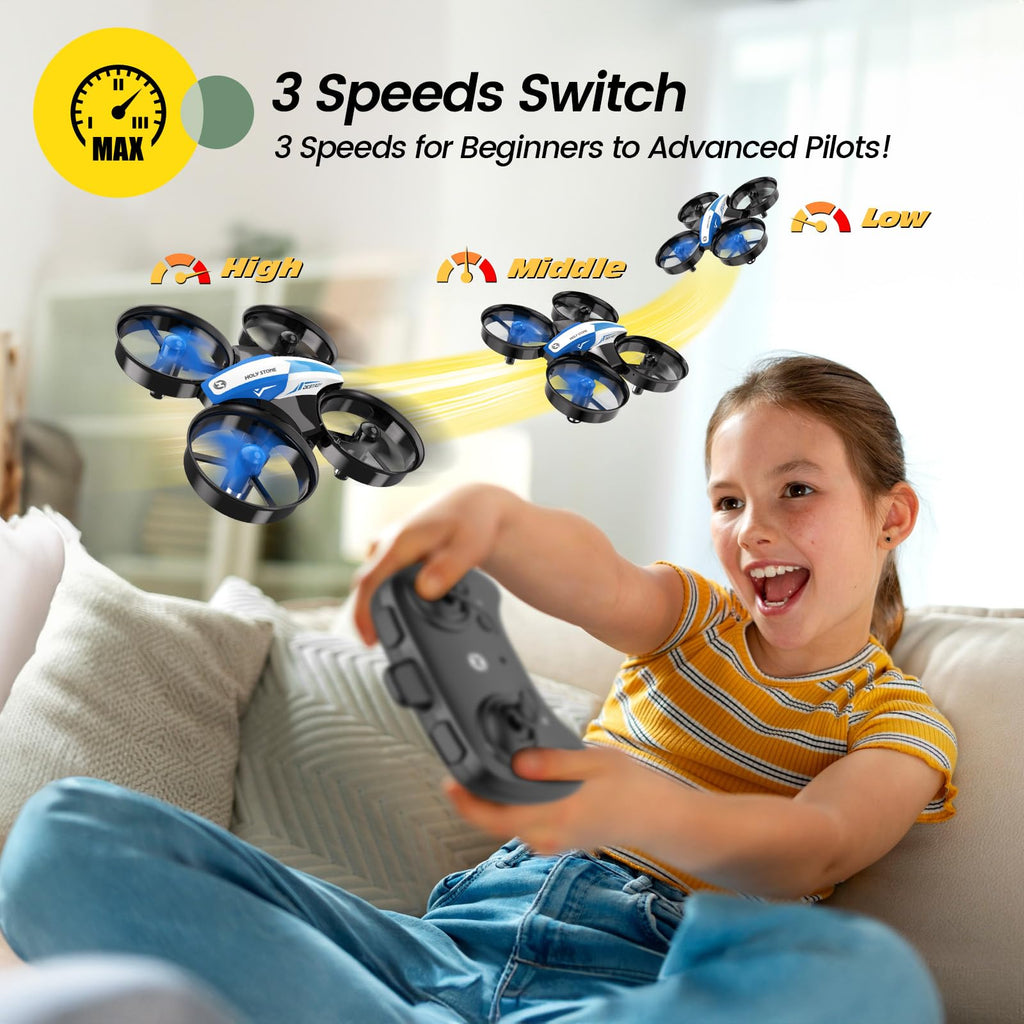 Mini Drone RC Nano Quadcopter with Auto Hovering 3D Flips and 3 Batteries Blue F567559
