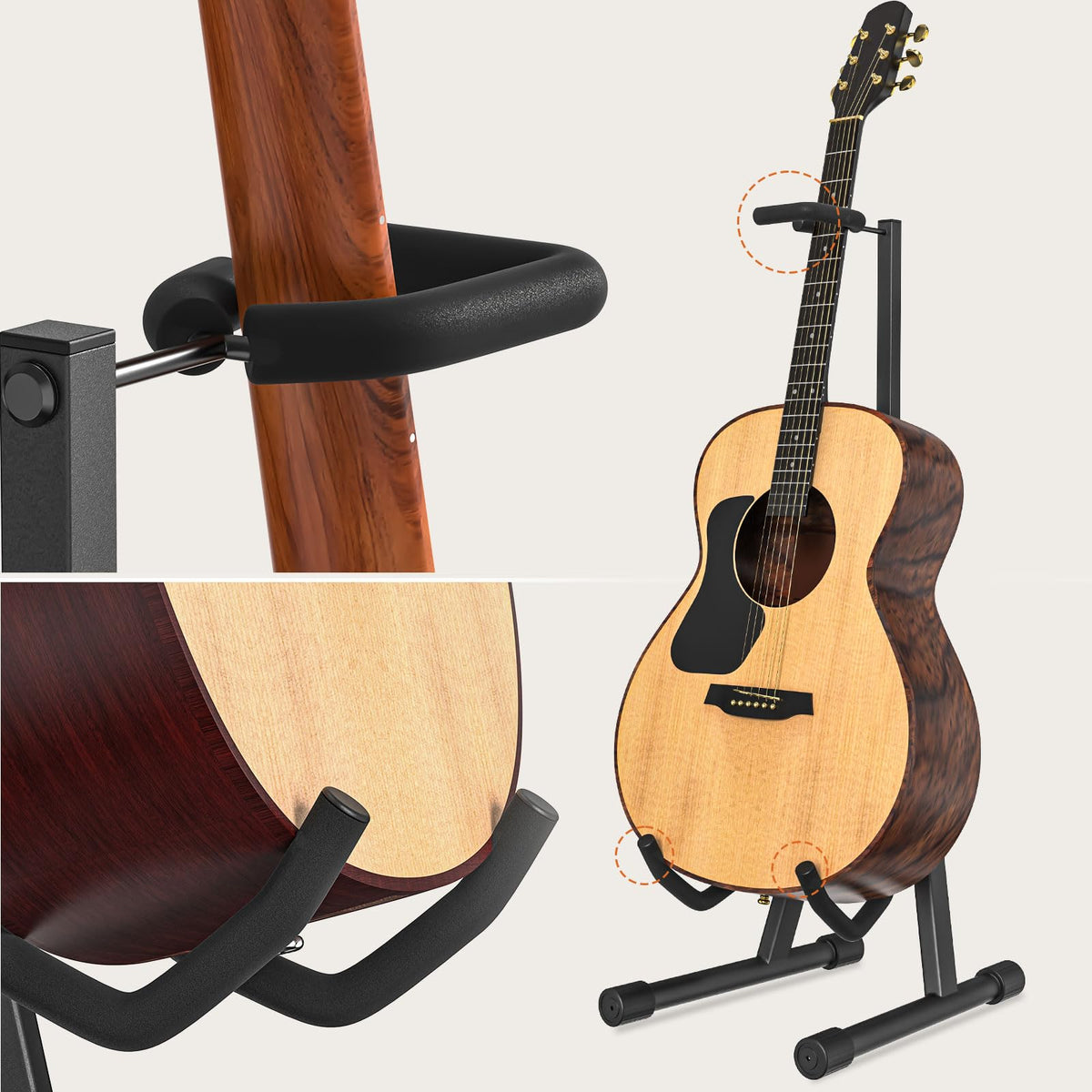 Adjustable Folding Guitar Stand with Neck Holder Z3046