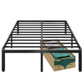 14 Inch Queen Size Black Metal Platform Bed Frame L975396