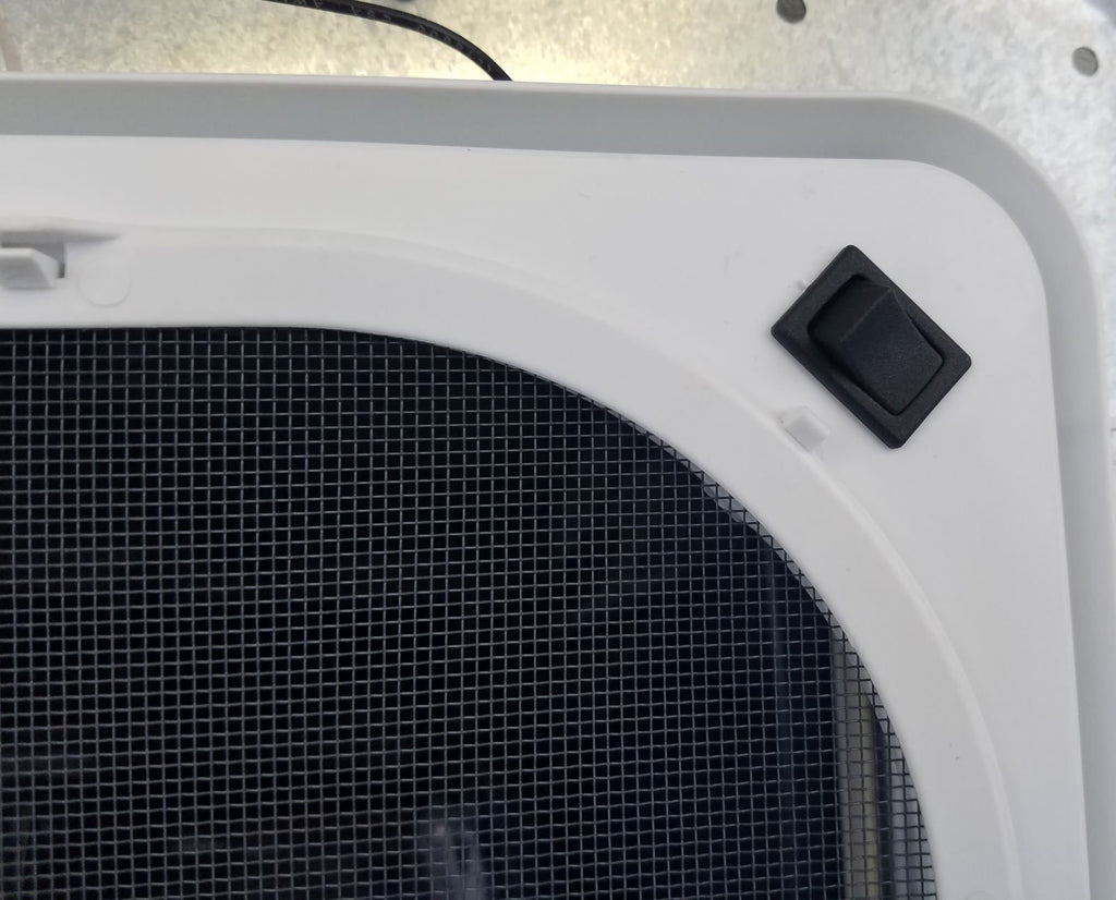 White RV Roof Vent with 12 Volt Fan T357