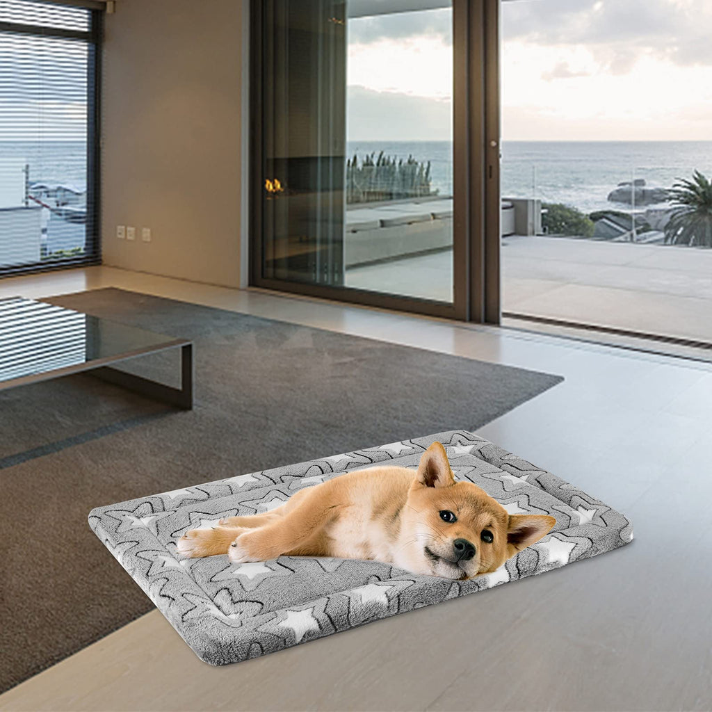 30"x20" Star Pattern Grey Dog Crate Pad S177