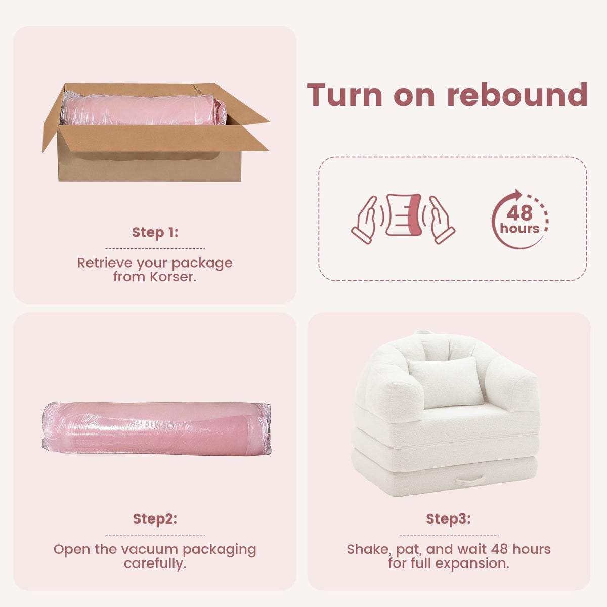 Beige 2 in 1 Convertible Sleeper Sofa Bed H45823