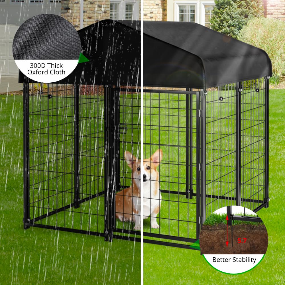 Welded Wire Dog Kennel with Roof S384