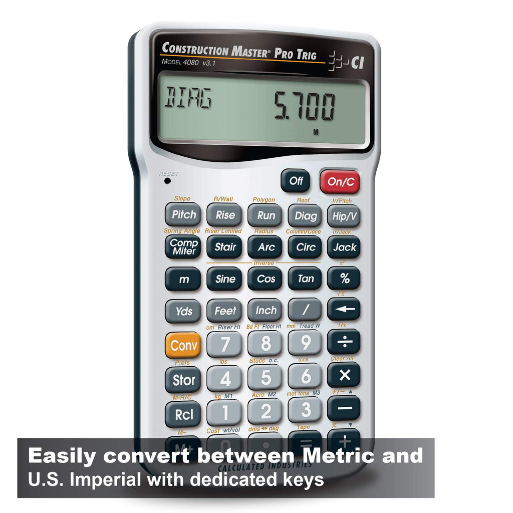 Construction Master Pro Trig Feet-Inch-Fraction Calculator C712067