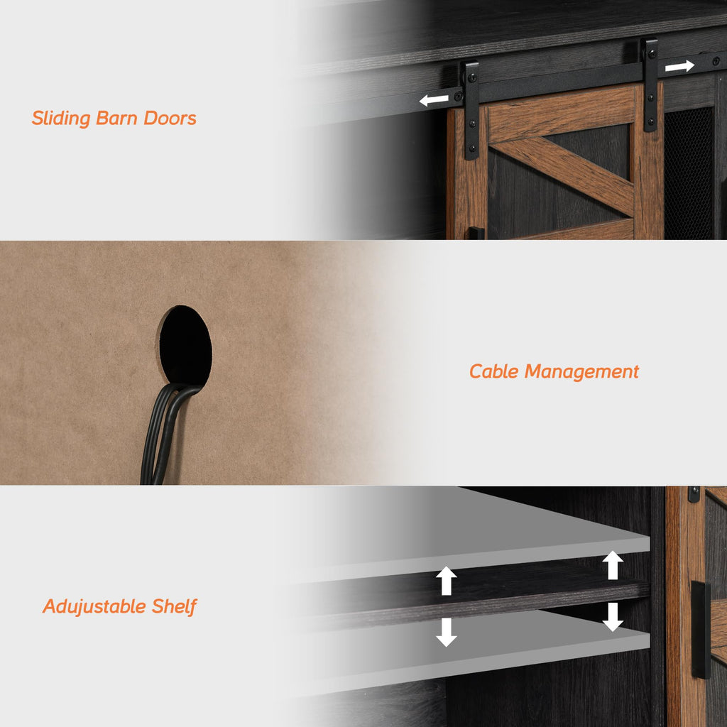 Dark Walnut Black Entertainment Center M91285